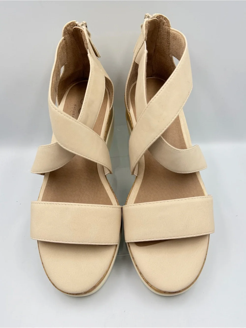 Soul Naturalizer Goodtimes Wedge Criss Cross Straps Womens 7.5W Back Zip